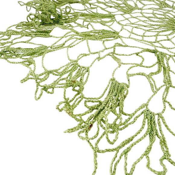 vintage lime green 20" round Doily handmade crochet home decor - Picture 3 of 7